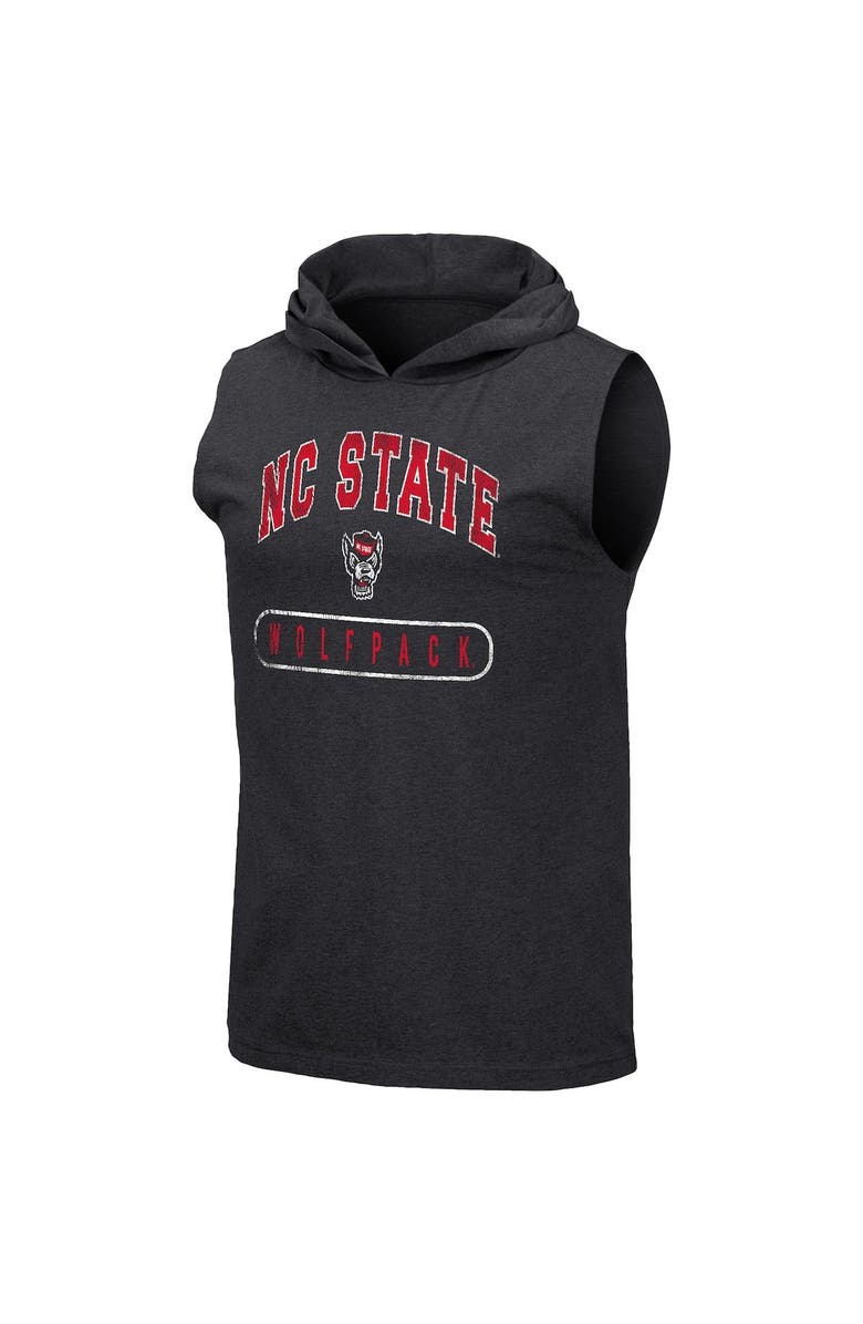 COLOSSEUM Men's Colosseum Heather Black NC State Wolfpack Varsity Team Hoodie Tank Top, Alternate, color, 