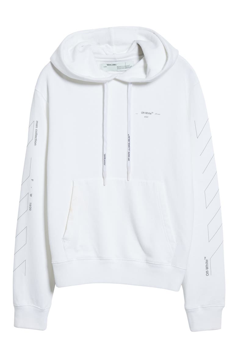 Diagonal Unfinished Slim Fit Hoodie, Alternate, color, WHITE SILVER