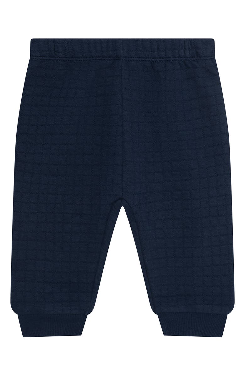 PL Baby by Petit Lem Fleece Jacket, Graphic T-Shirt & Joggers Set, Alternate, color, Navy Plaid