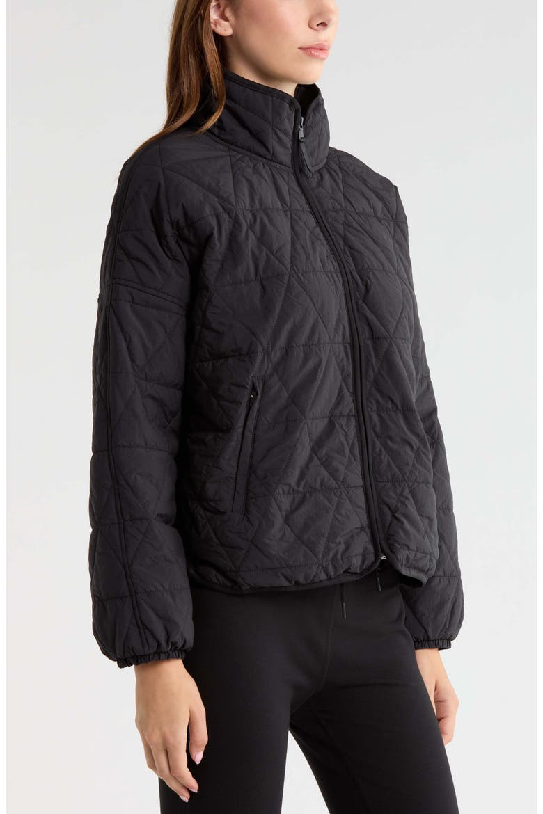 Compass Quilted Packable Jacket, Alternate, color, BLACK