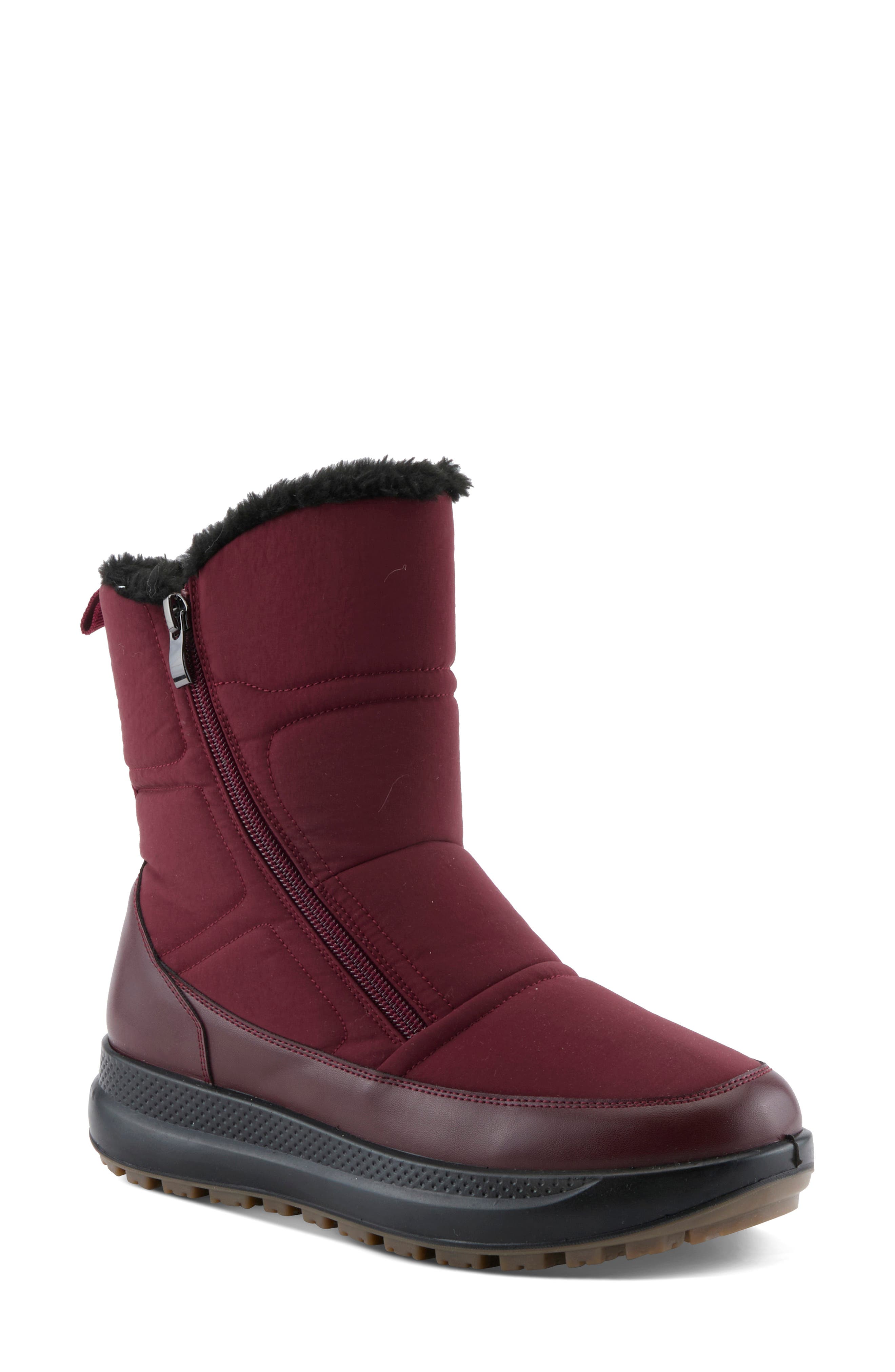 Cariselle Faux Leather Boot, Main, color, BORDEAUX