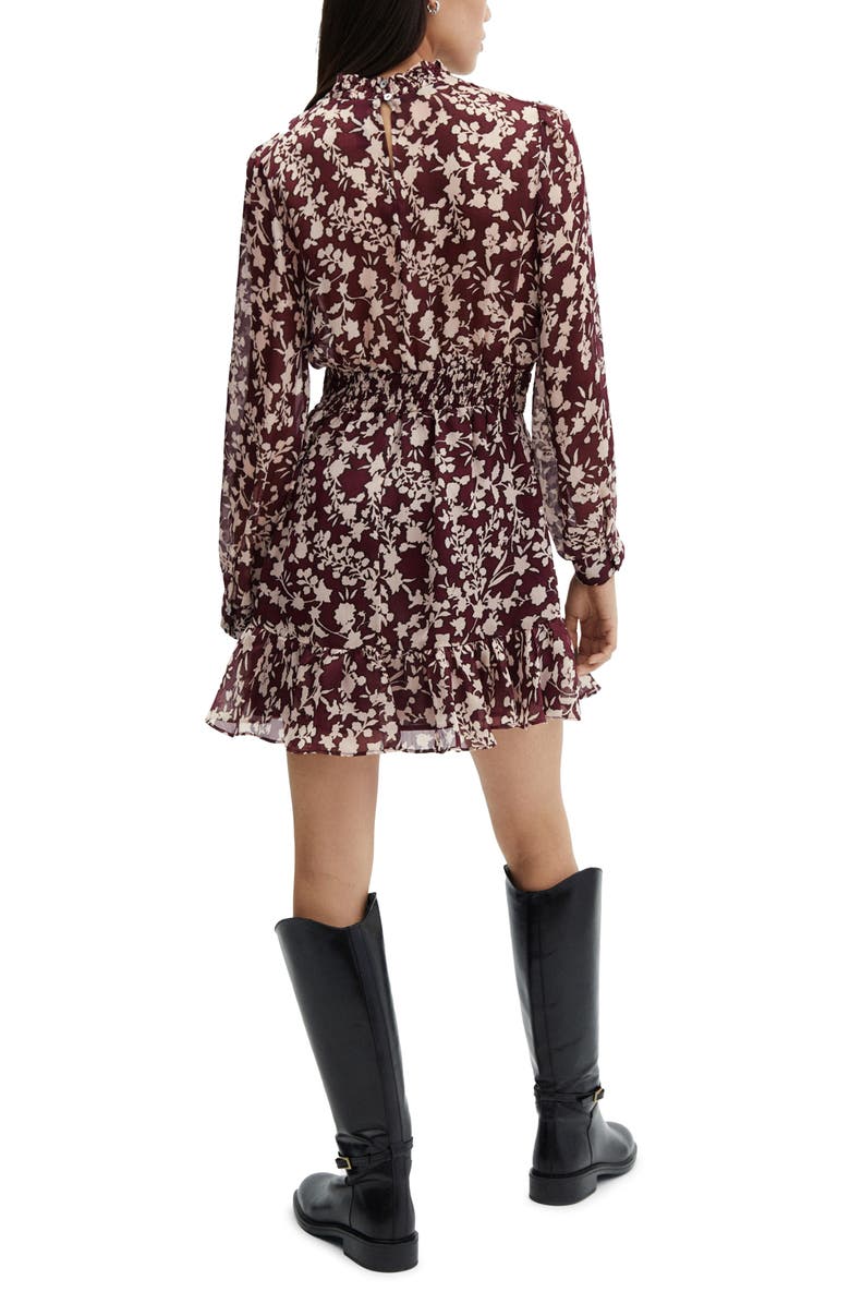 MANGO Floral Print Long Sleeve Minidress, Alternate, color,