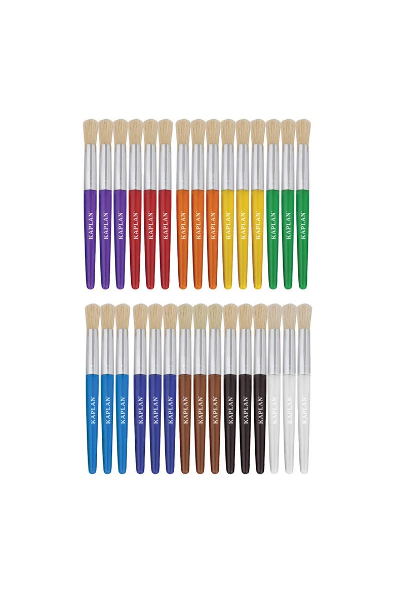Paint Brushes Round-Tipped Chubby Handle - Set of 30, Alternate, color, Multicolored