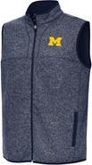 ANTIGUA Men's Antigua Heather Navy Michigan Wolverines Fortune Full-Zip Vest