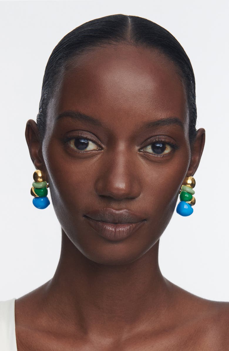 Sterling King Bellmer Ball Enamel Drop Earrings, Alternate, color, Gold/ Blue/ Green