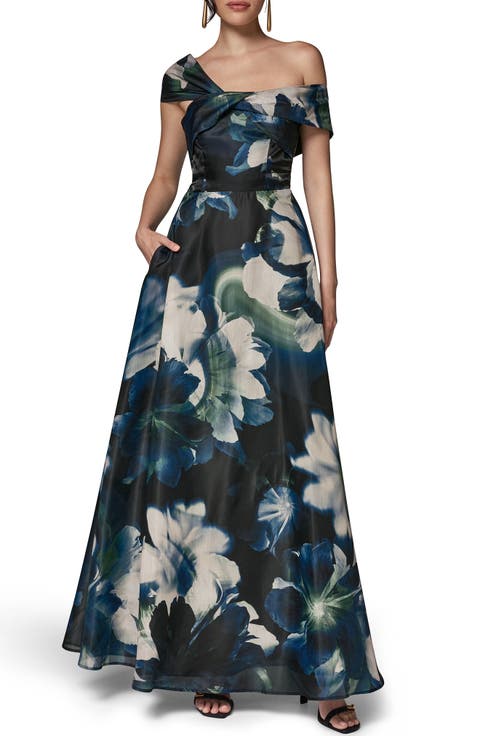 Asymmetric Fit & Flare Maxi Dress