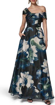 Donna Karan New York Asymmetric Fit & Flare Maxi Dress