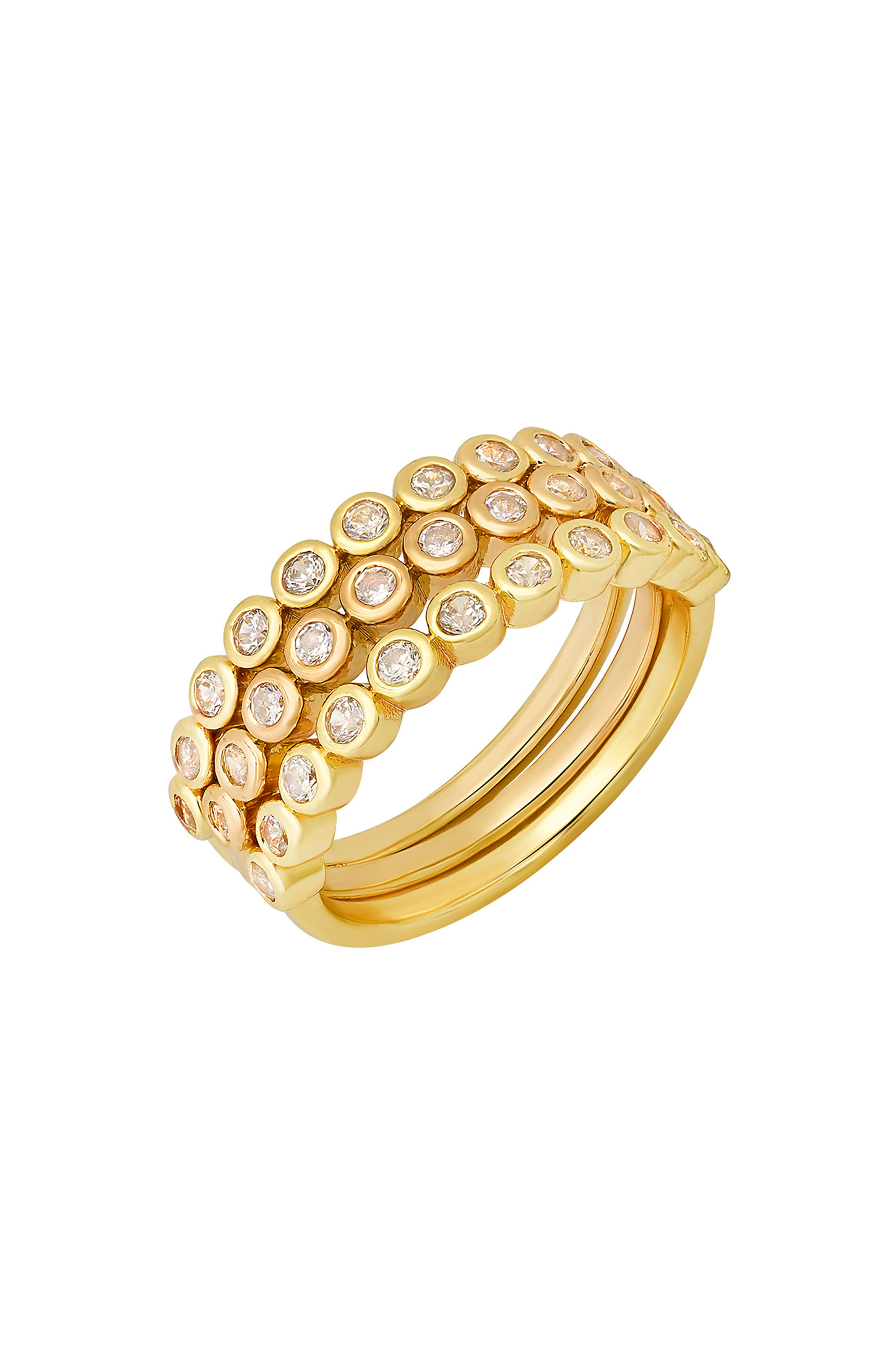 HMY JEWELRY Simulated Diamond Bezel Stacking Ring (Women) | Nordstromrack