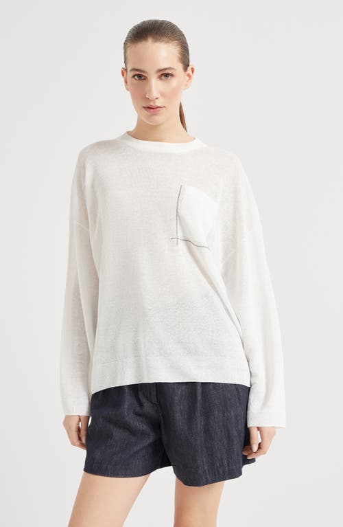 Brunello Cucinelli Sweater With Monili In White