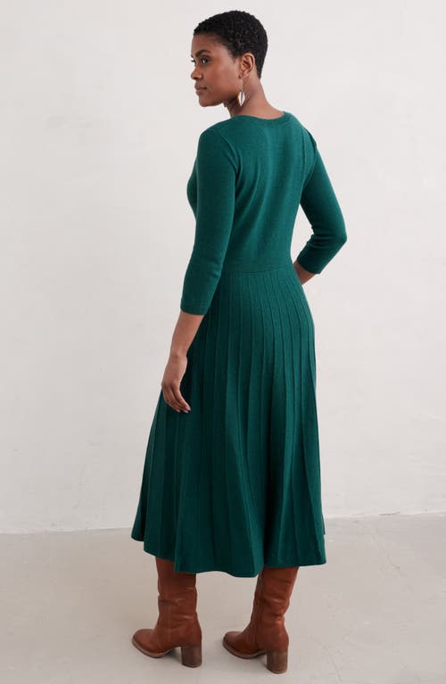 Seasalt Cornwall Folk Song Rib Midi Sweater Dress In Green