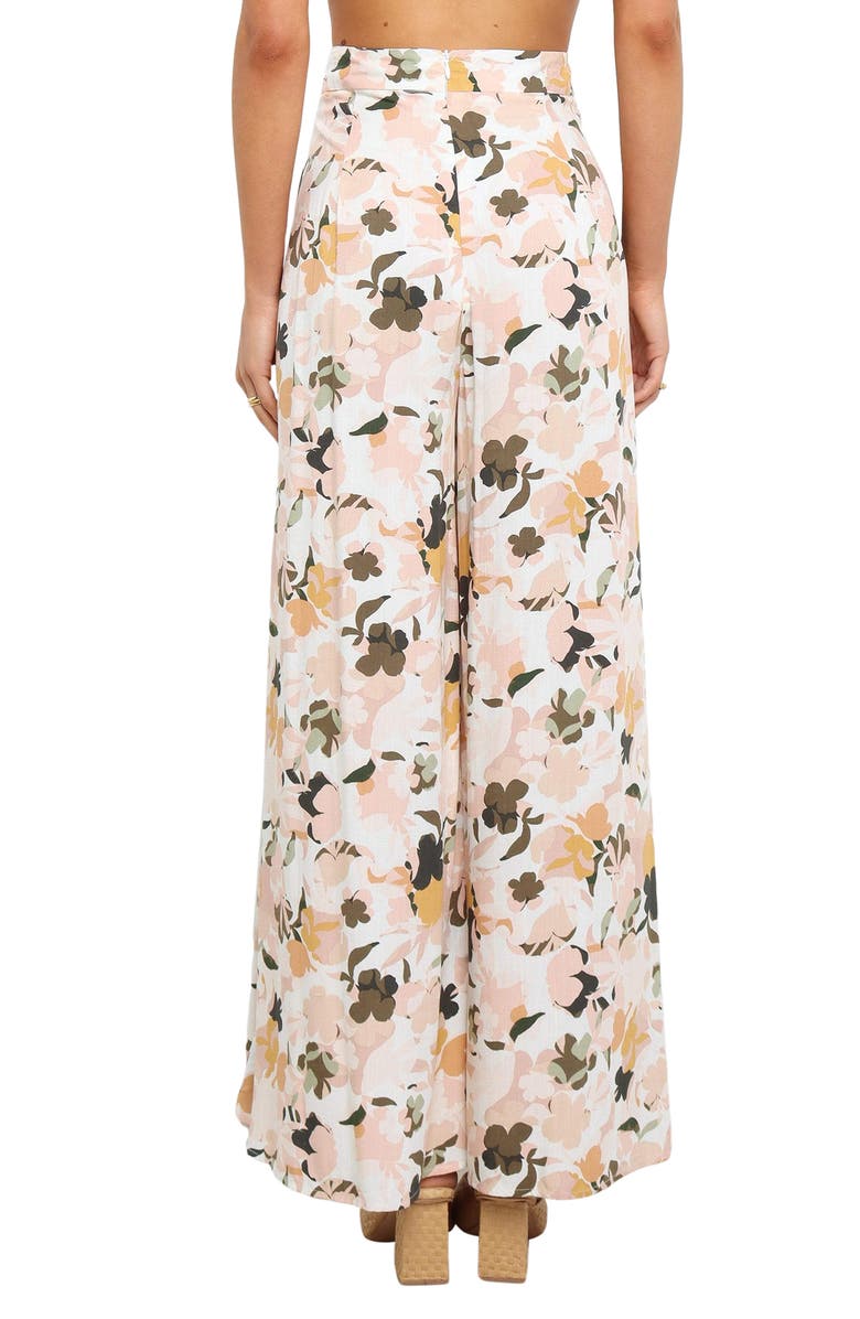 Petal & Pup Lessie High Waist Floral Wide Leg Pants, Alternate, color, Blush