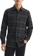 Theory Irving Plaid Cotton Flannel Button-Up Shirt