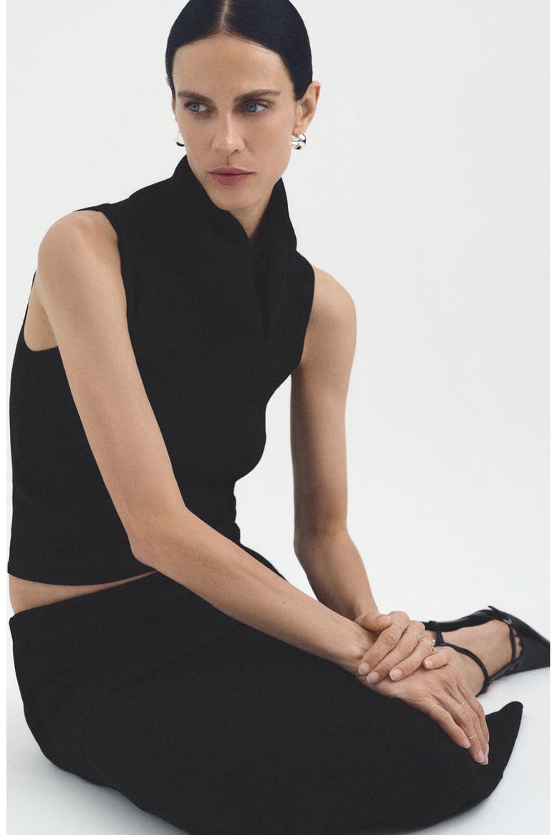 Rib Midi Skirt, Alternate, color, BLACK
