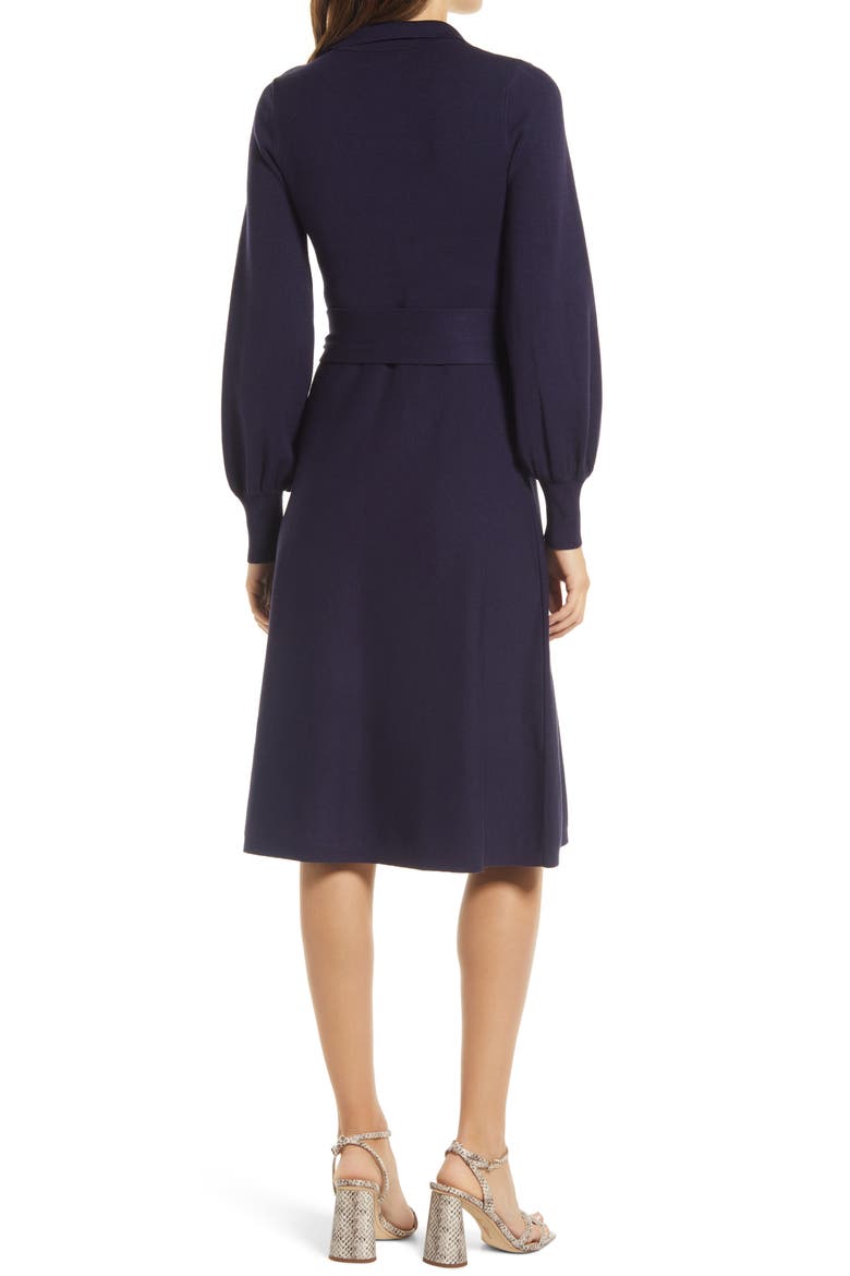 Ballon Long Sleeve Sweater Dress, Alternate, color, NAVY