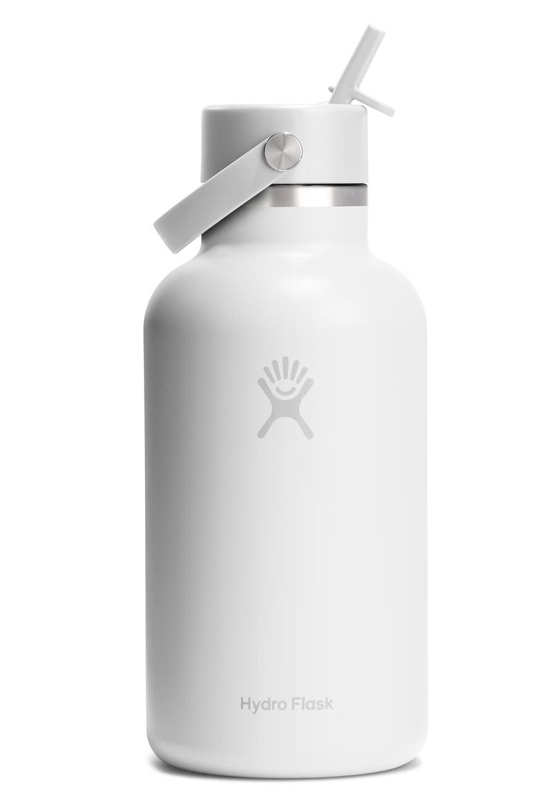 64-Ounce Wide Mouth with Flex Straw Cap, Main, color, WHITE