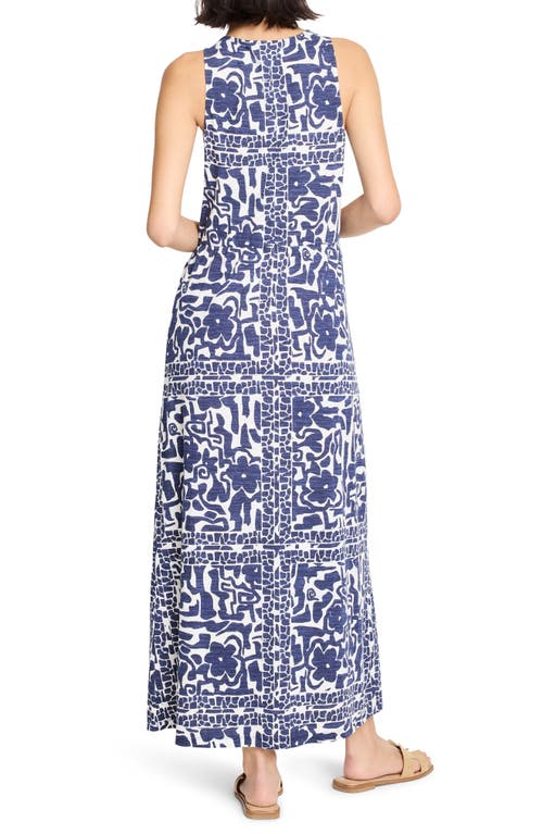 Nzt By Nic+zoe Floret Blues Sleeveless Maxi Dress In Blue