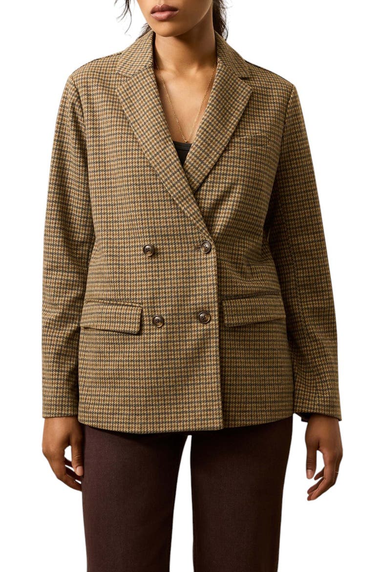 Inlet Houndstooth Double Breasted Knit Blazer, Main, color, ROCKHILL HOUNDSTOOTH