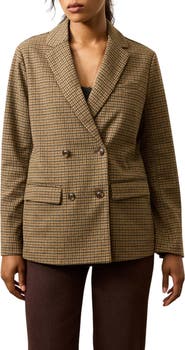 Faherty Inlet Houndstooth Double Breasted Knit Blazer