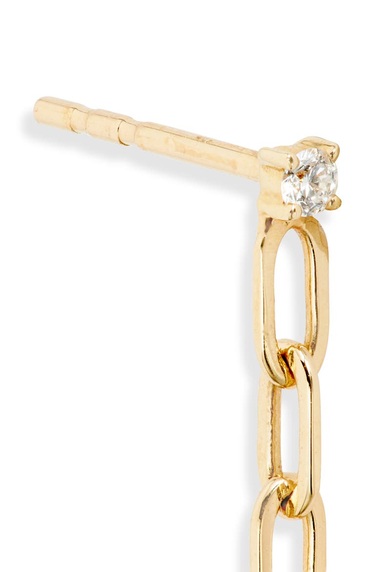 Diamond Chain Link Drop Earrings, Alternate, color, YELLOW GOLD