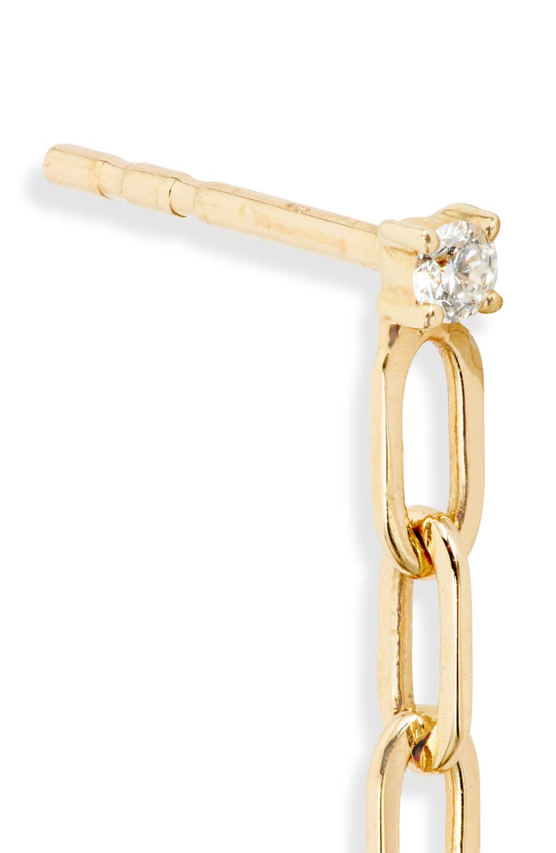 EF Collection Diamond Chain Link Drop Earrings, Alternate, color, Yellow Gold