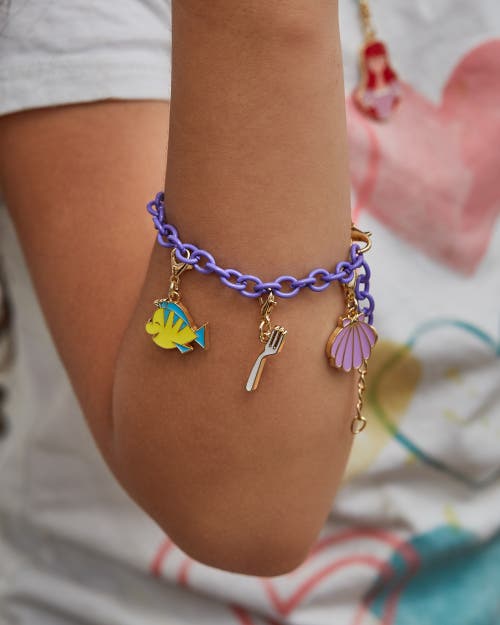 Disney Princess And The Little Mermaid Necklace, Bracelet, And Charms Set In Blue