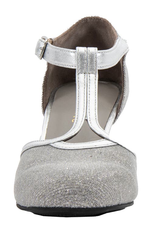 David Tate Fantastic T-strap Pump In Silver