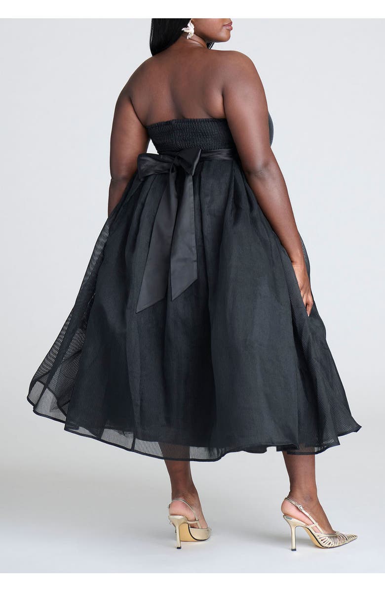 ELOQUII Strapless Crinoline Dress, Alternate, color, Black Onyx