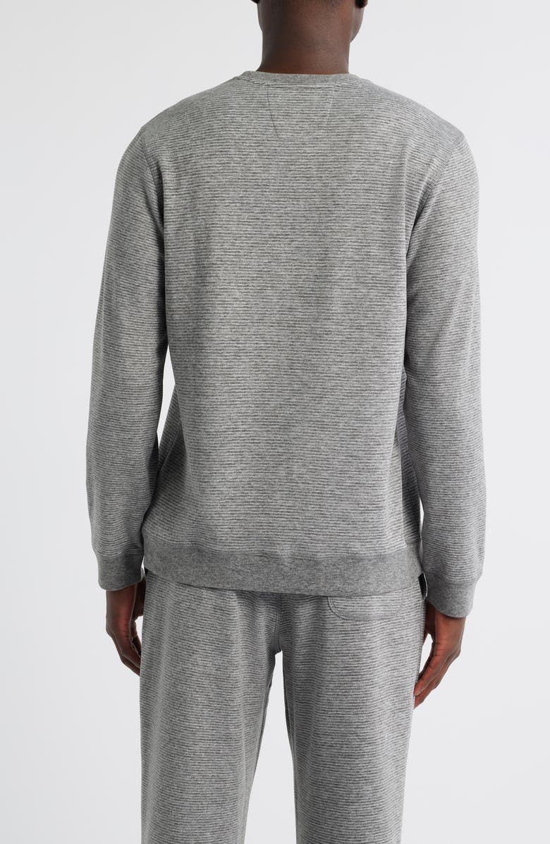 Daniel Buchler Pinstripe Long Sleeve Pajama T-Shirt, Alternate, color, White Grey Stipe