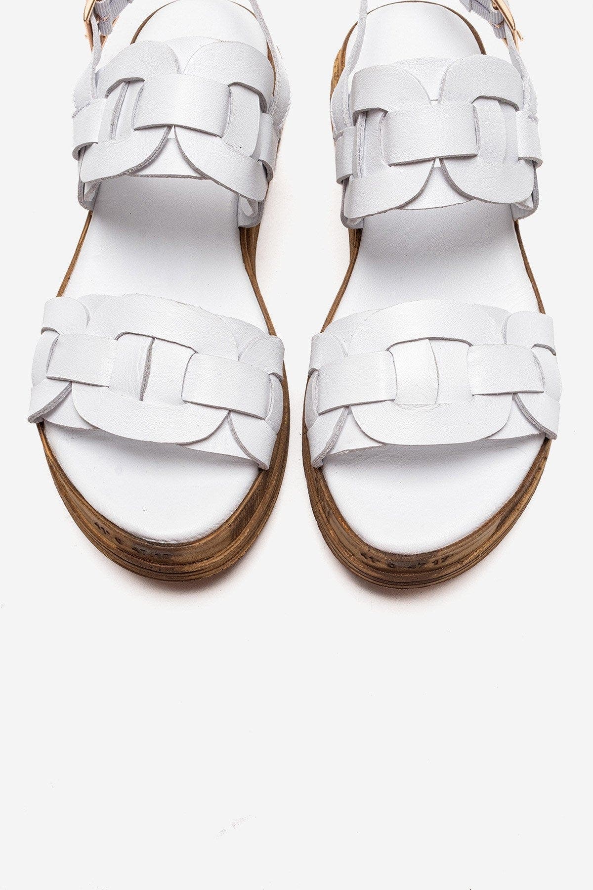 Forever & Always Shoes Elvoro Leather Sandal, Alternate, color, White