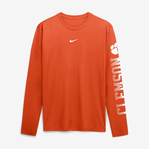 Men's Nike Orange Clemson Tigers Primetime Logo Sleeve Legend Dri-FIT Long Sleeve T-Shirt
