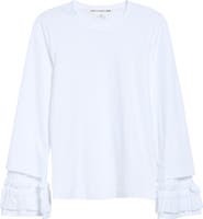 Comme des Garçons Girl Ruffle Cuff Long Sleeve Cotton Top