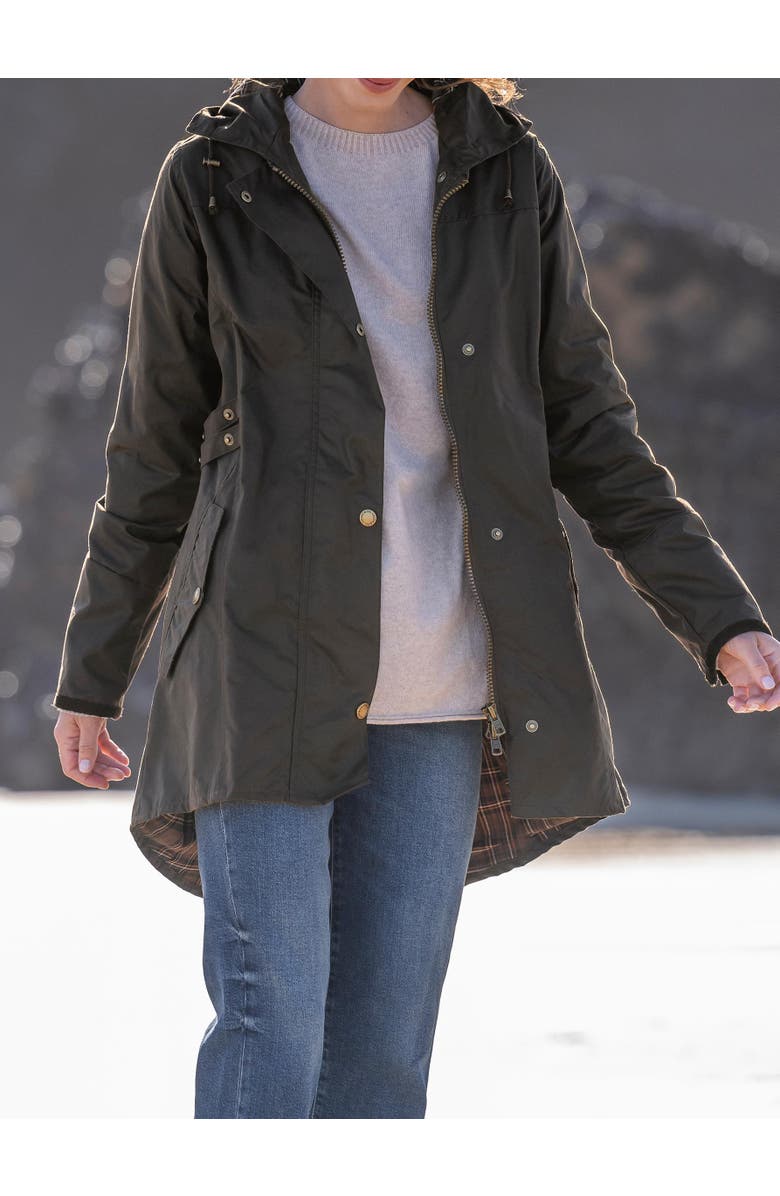 Celtic & Co. Wax Riding Coat, Alternate, color, Dark Brown