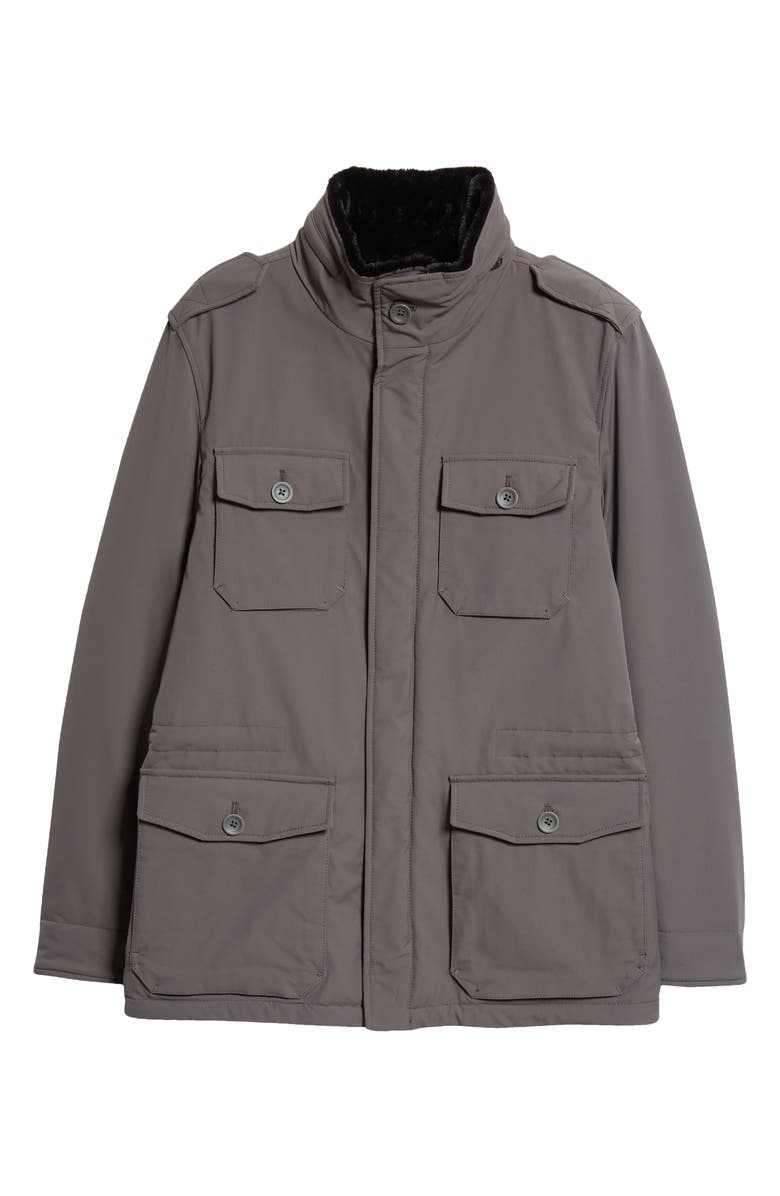 Herno Keystone Nylon Field Jacket with Faux Fur Lining, Alternate, color, 