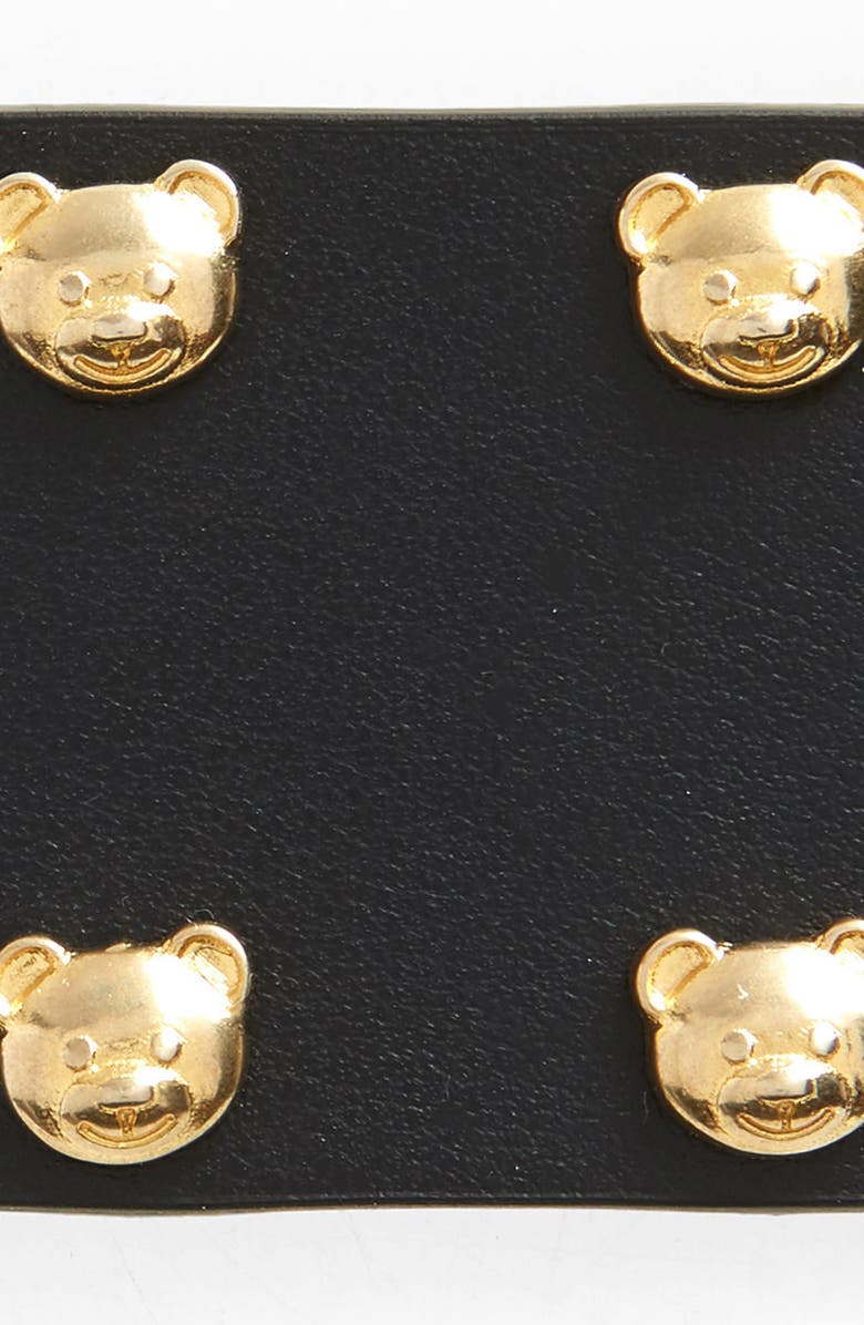 Moschino Logo Plate Studded Belt, Alternate, color,