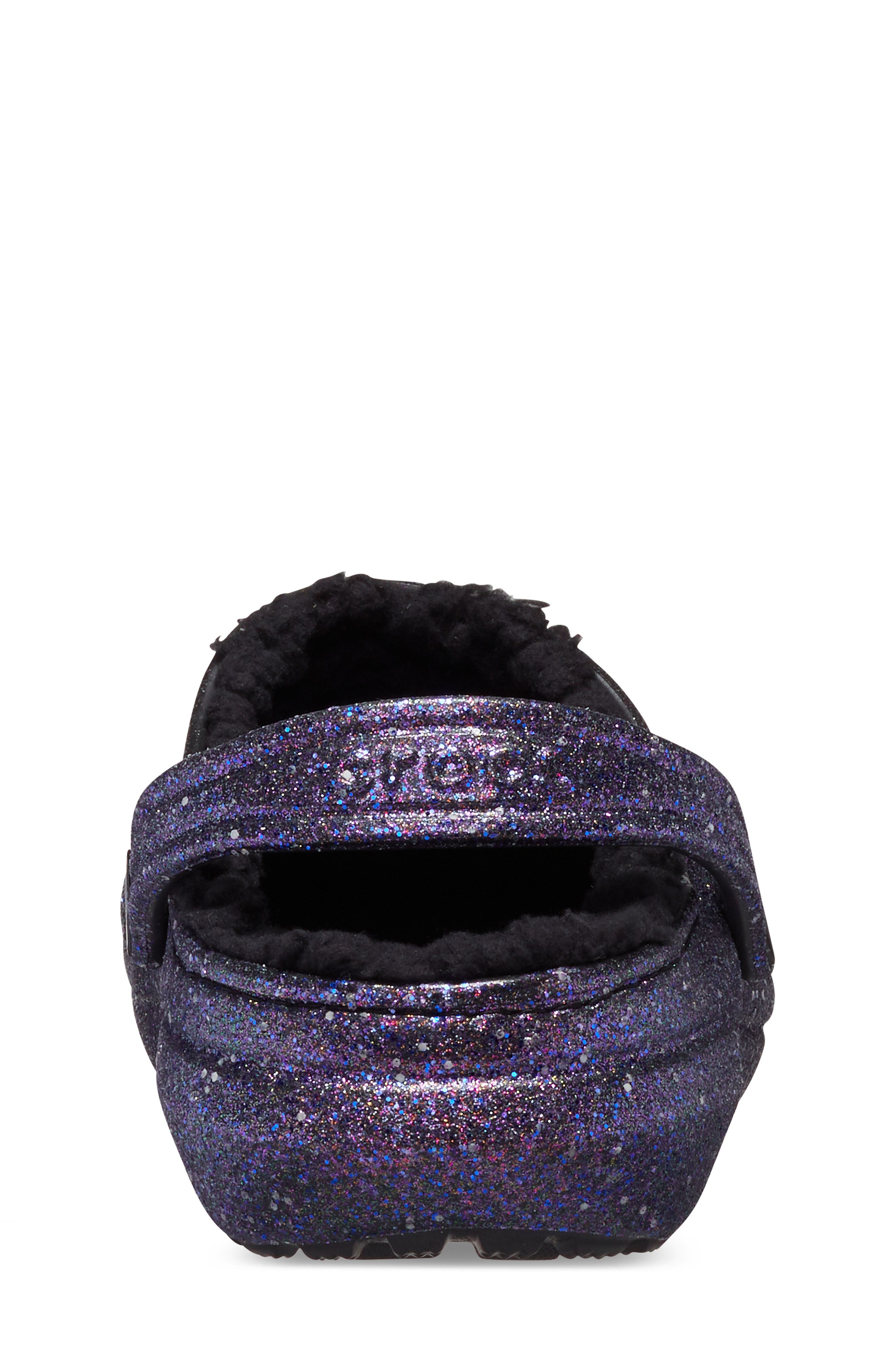 CROCS Kids' Classic Lined Space Glitter Clog, Alternate, color, Black/ Multi