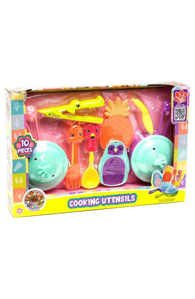 Zoo Troop Animal Themed Cooking Utensils Playset, 10 Pieces, Alternate, color, Multicolored
