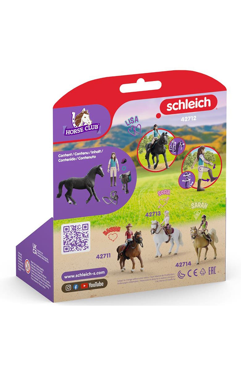 Schleich Horse Club Lisa & Storm 7pc Playset, Articulated Rider, Black Horse, Alternate, color, Multicolored