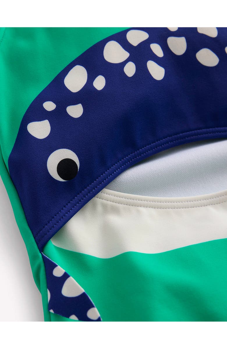 Mini Boden Kids' Fun Cutout One-Piece Swimsuit, Alternate, color, Whale