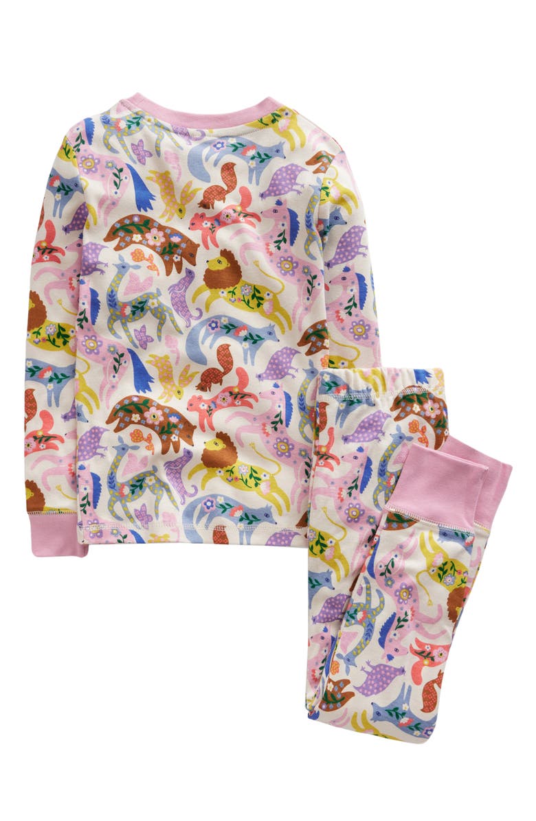Mini Boden Kids' Folk Art Fitted Two-Piece Cotton Pajamas, Alternate, color, 