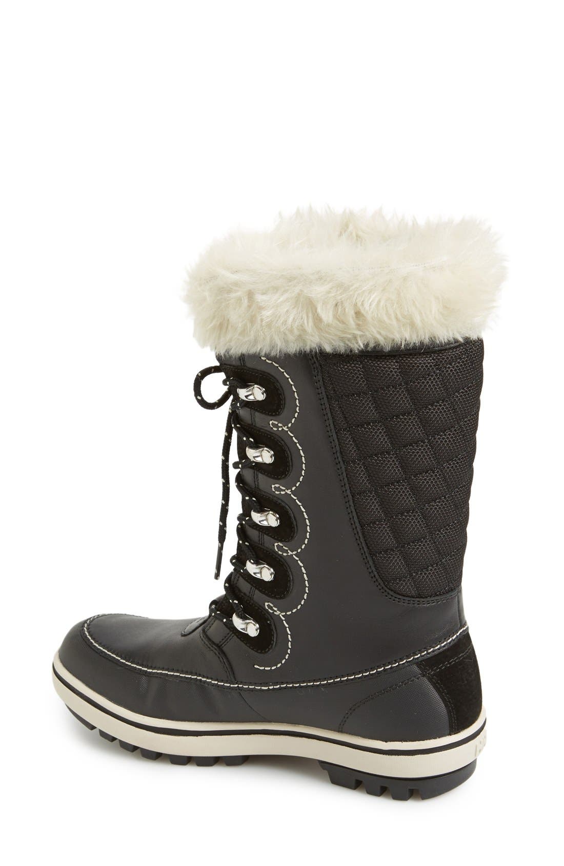 'Garibaldi' Waterproof Snow Boot, Alternate, color, BLACK/ NATURAL/ FEATHER GREY