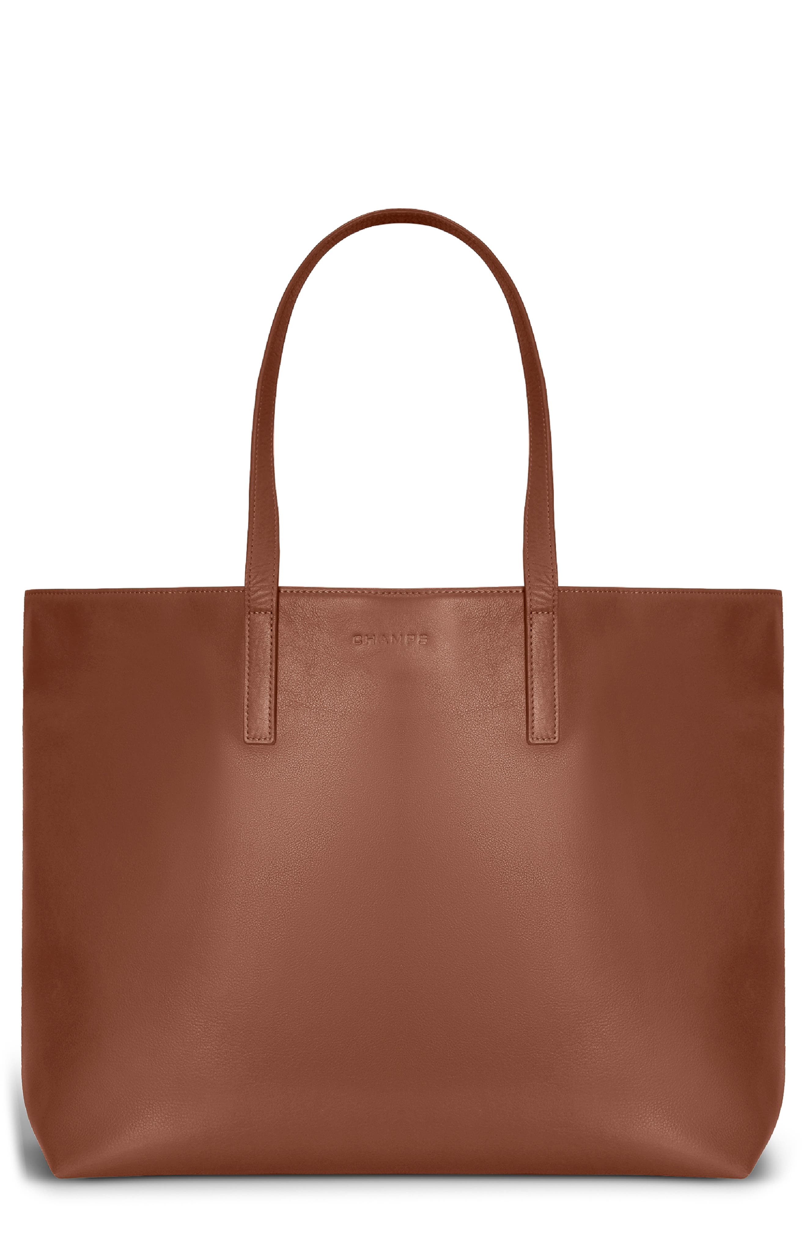 Onyx Leather Open Tote