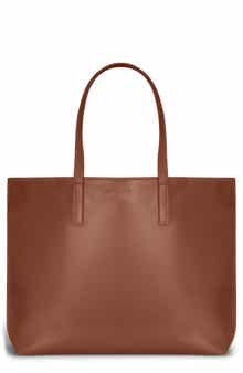 Onyx Leather Open Tote