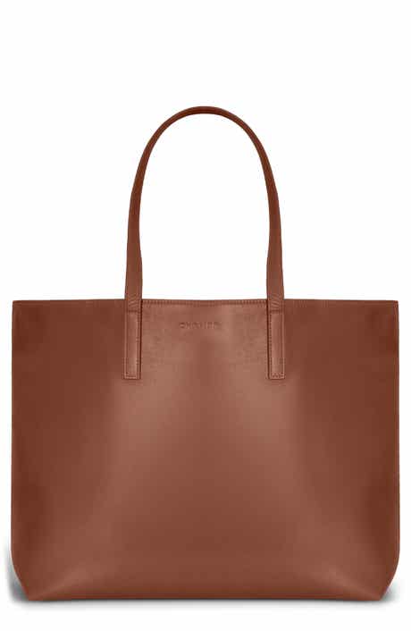 Onyx Leather Open Tote