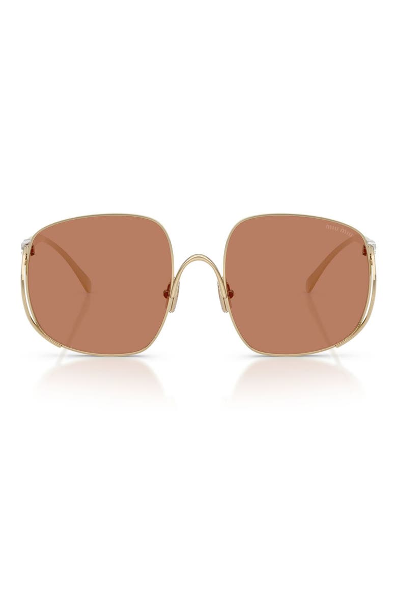 MU A57S 57mm Gradient Square Sunglasses, Main, color, PALE GOLD / BROWN