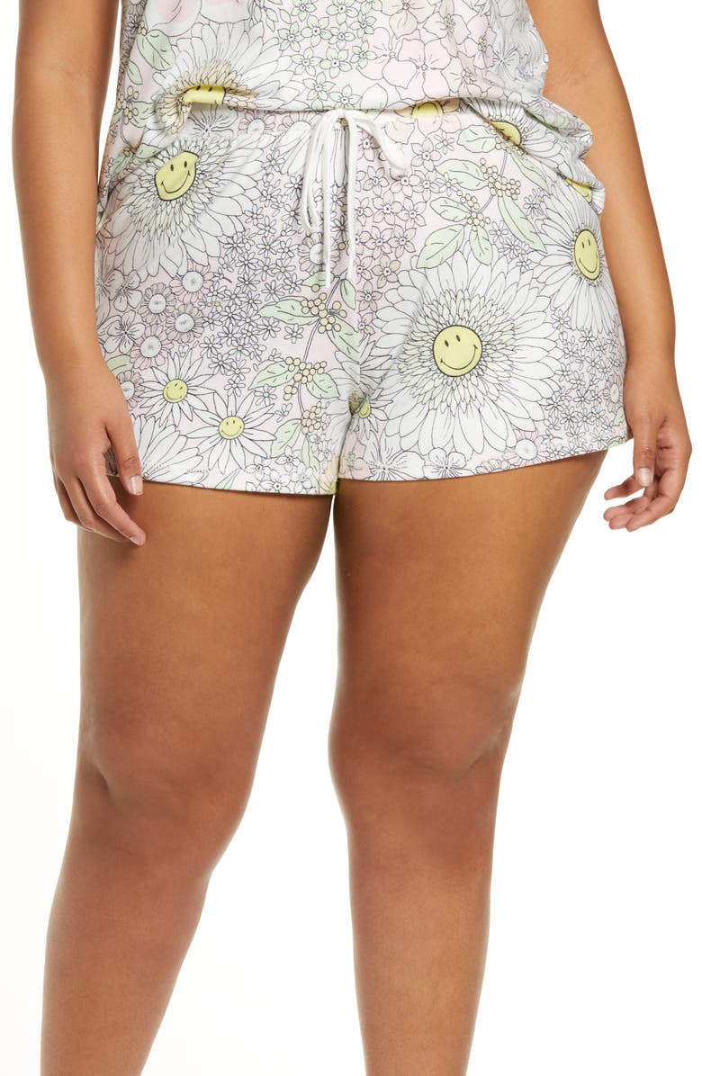 PJ Salvage Smiley Blooms Pajama Shorts, Main, color, 