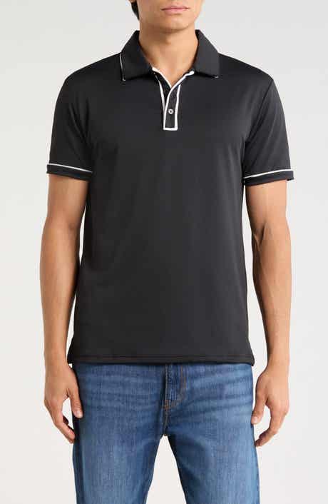 DENIM AND FLOWER Tipped Short Sleeve Polo