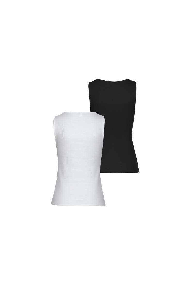 2 Pk Basic Tank Tops, Alternate, color, Black & White