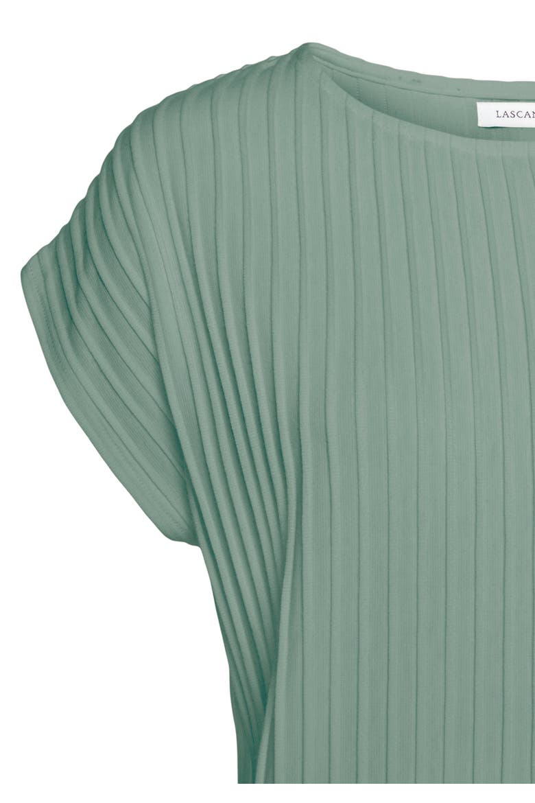 Ribbed Short Sleeve Top, Alternate, color, Sage