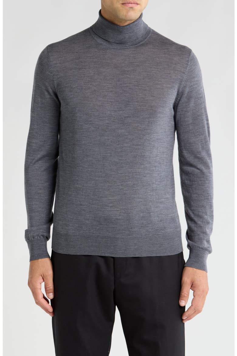 Merino Wool Turtleneck Sweater, Main, color, HTRGY