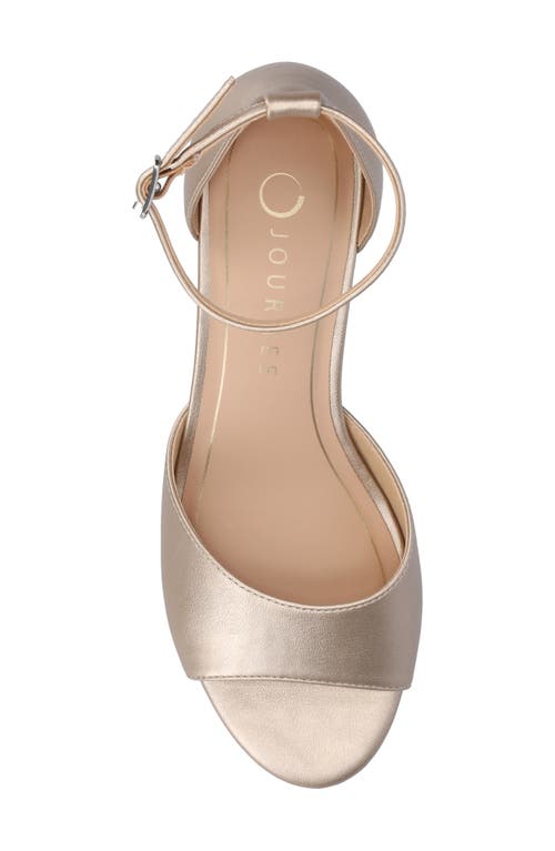 Journee Collection Women's Jezzie Peep Toe Kitten Heel Dress Sandals In Champagne